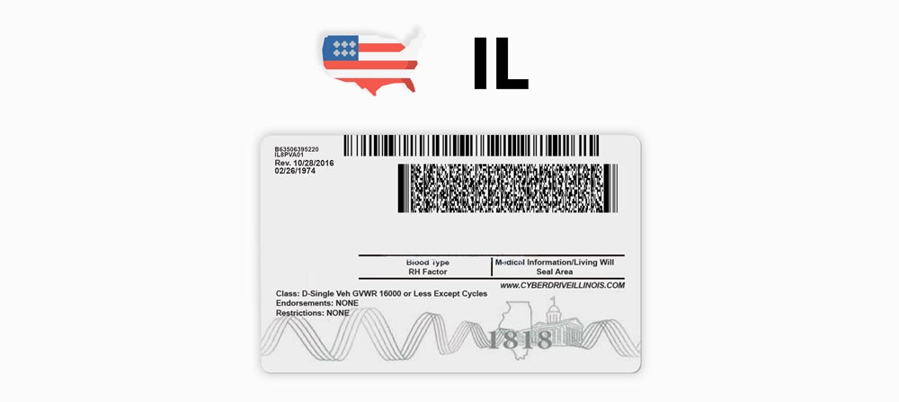 DL Illinois PDF417 Barcode USA