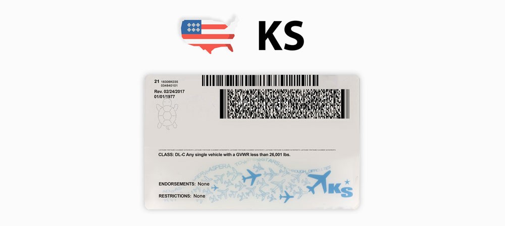 DL Kansas PDF417 Barcode USA