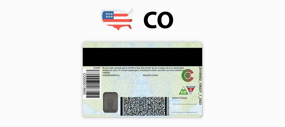 DL Colorado PDF417 Barcode USA