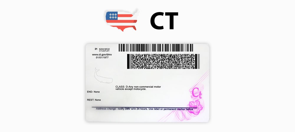 DL Connecticut PDF417 Barcode USA